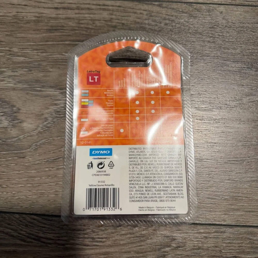 DYMO LetraTag Plastic Label Tape Cassette 1/2